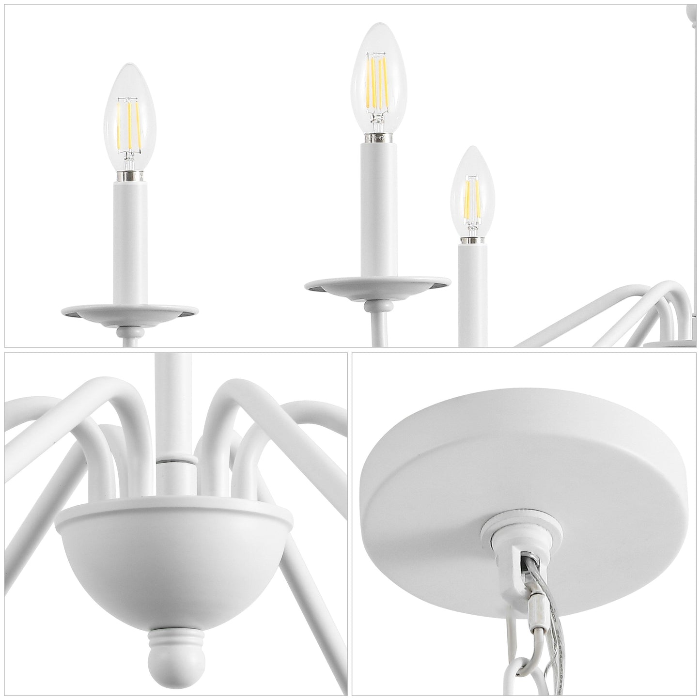 Lampadario a LED in ferro a 6 luci da 34,75 pollici, di JONATHAN Y