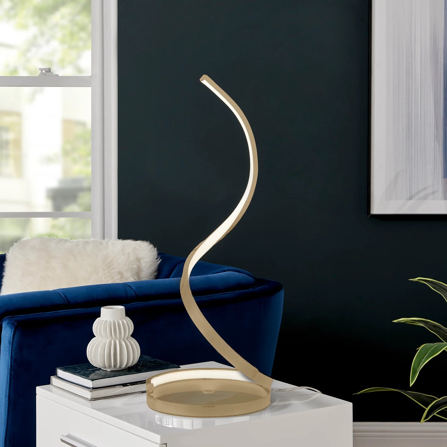 LAMPADA DA TAVOLO A LED INTEGRATO A SPIRALE, ORO
