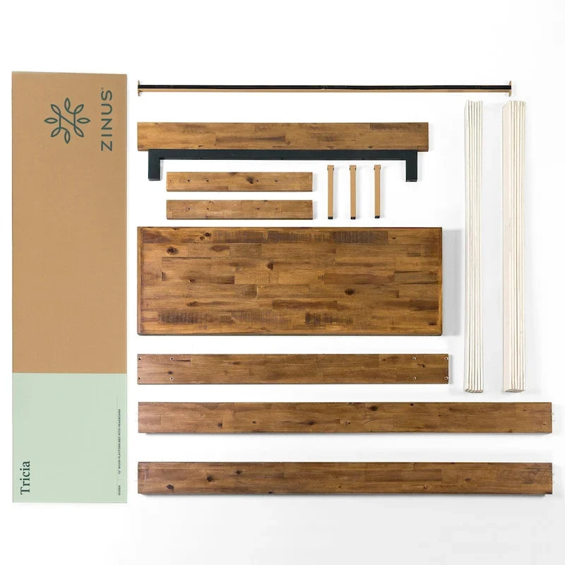 Priage by ZINUS Struttura letto in legno marrone con testiera regolabile