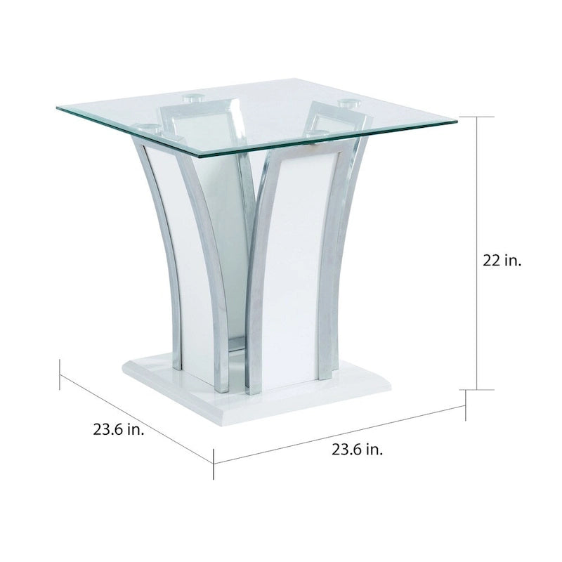 Set di tavolini decorativi in vetro moderno del Rio da 2 pezzi di Furniture of America