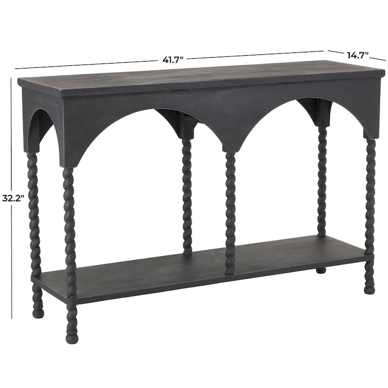 Consolle in legno ad arco con 1 ripiano - Nero - Roche River Decor