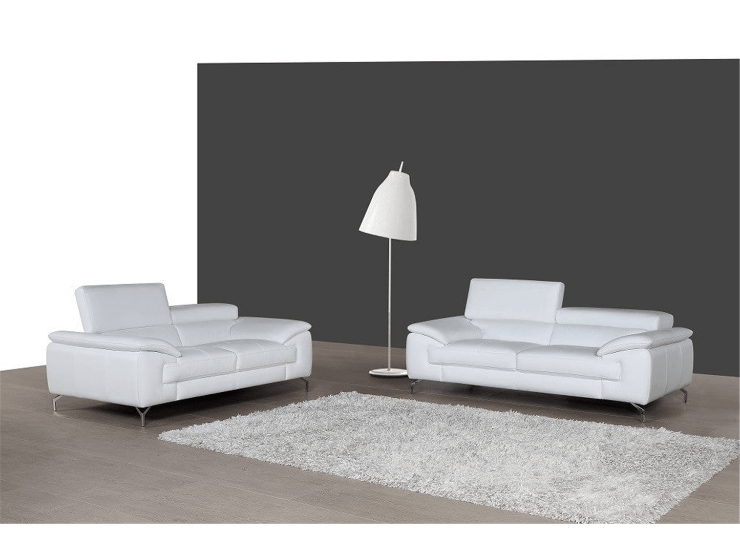 Divano in pelle Alpha bianco