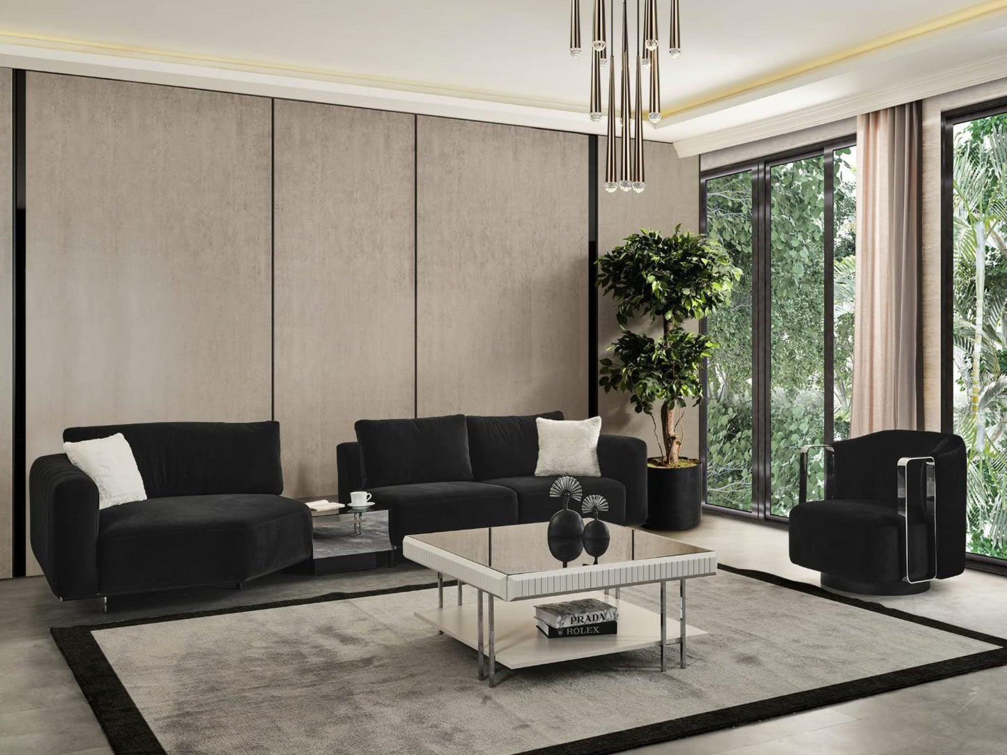 Poltrona Caiden Accent nera