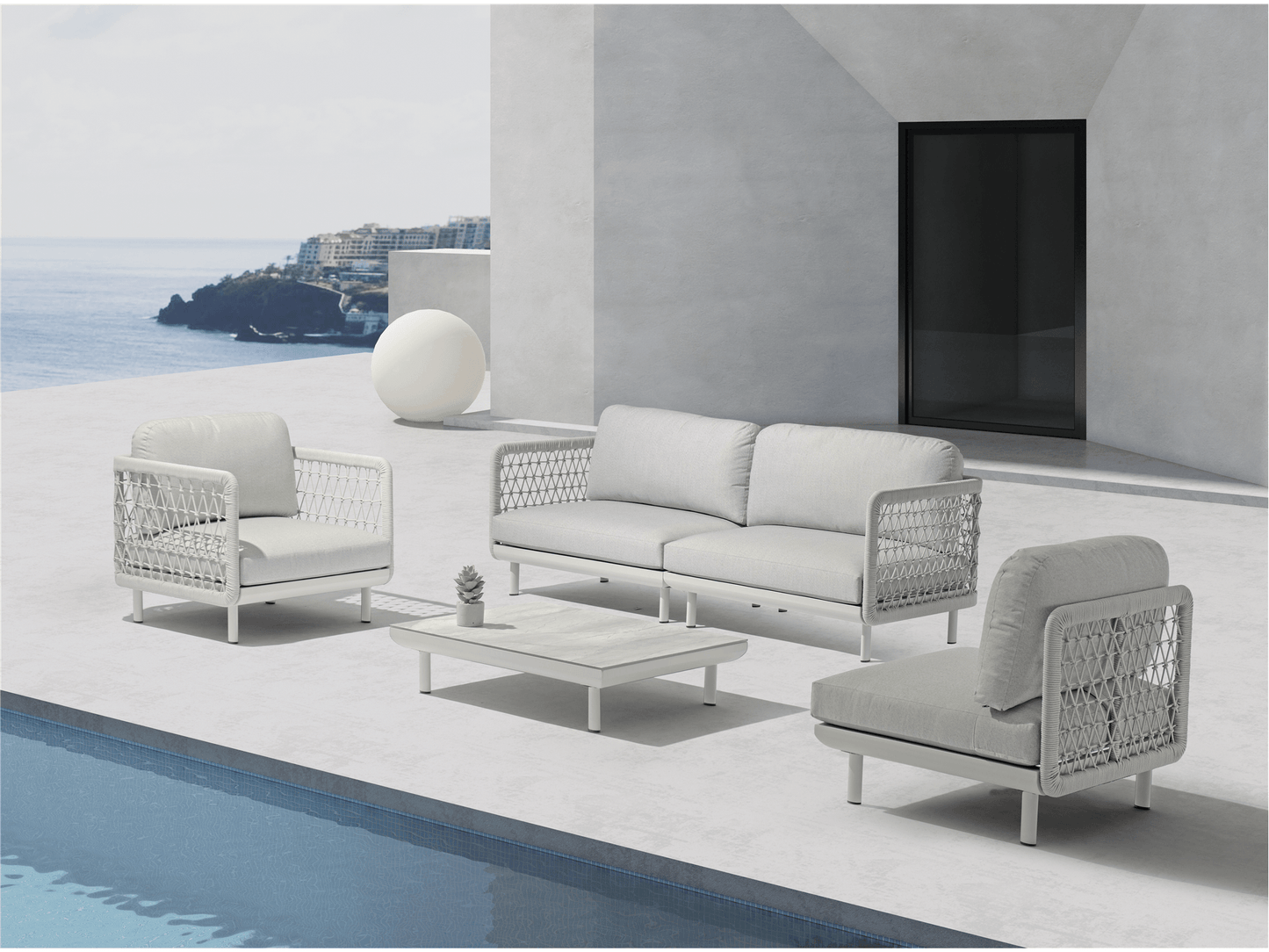 Poltrona Amberly senza braccioli in grigio chiaro