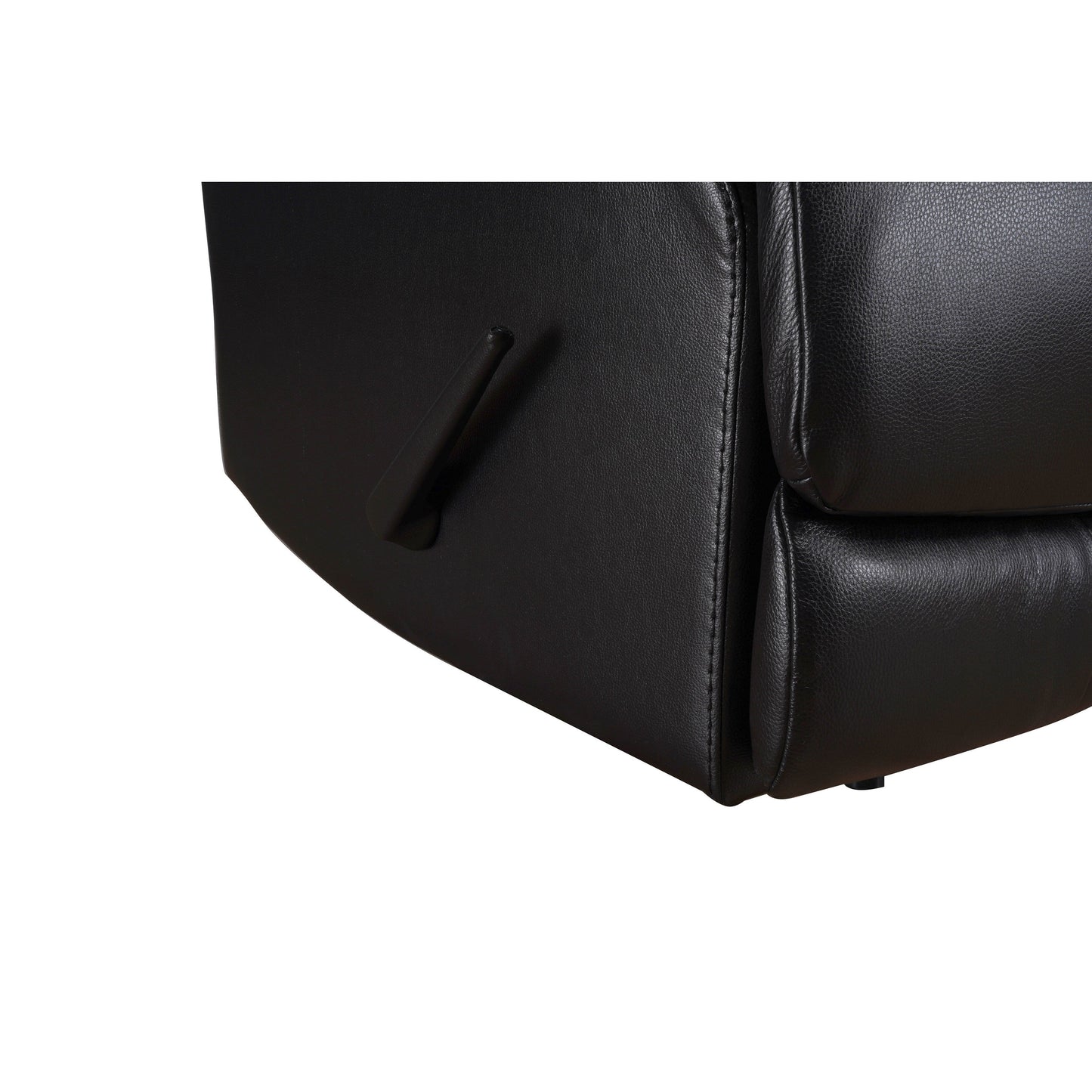 Poltrona reclinabile manuale con poggiapiedi estensibile in vera pelle Davin Top-Flow