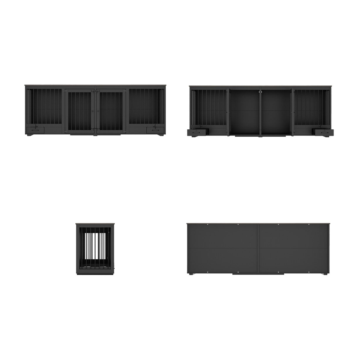 Mobili per cuccia per cani - Cuccia in legno per cani con divisorio e 2 cassetti