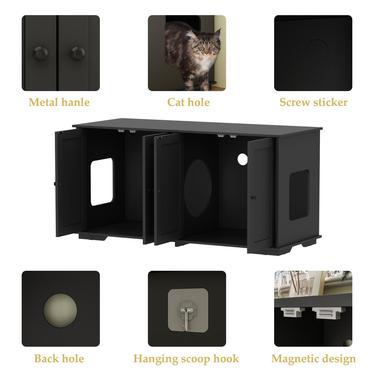 Mobiletto per nascondere la lettiera per gatti, per il bagno e la privacy degli animali domestici