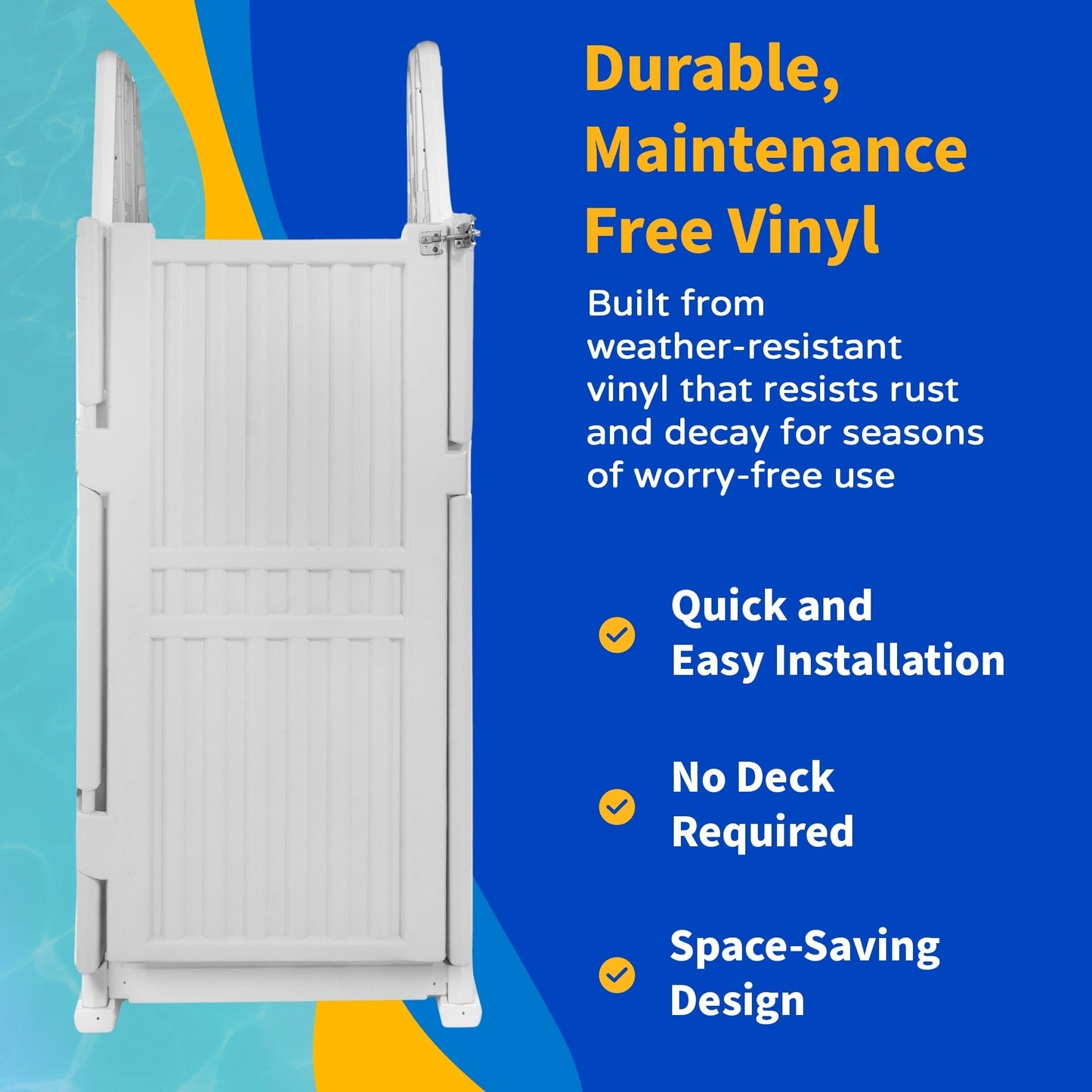 Sistema di ingresso Easy Pool Step con cancello - 32,5 pollici di larghezza x 82,5 pollici di profondità x 81 pollici di altezza