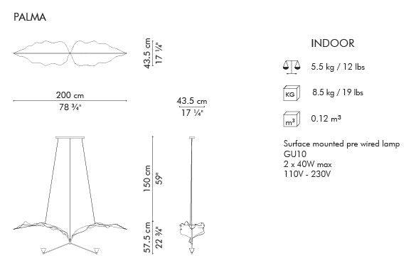 LAMPADA A SOSPENSIONE FOGLIA, PALMA