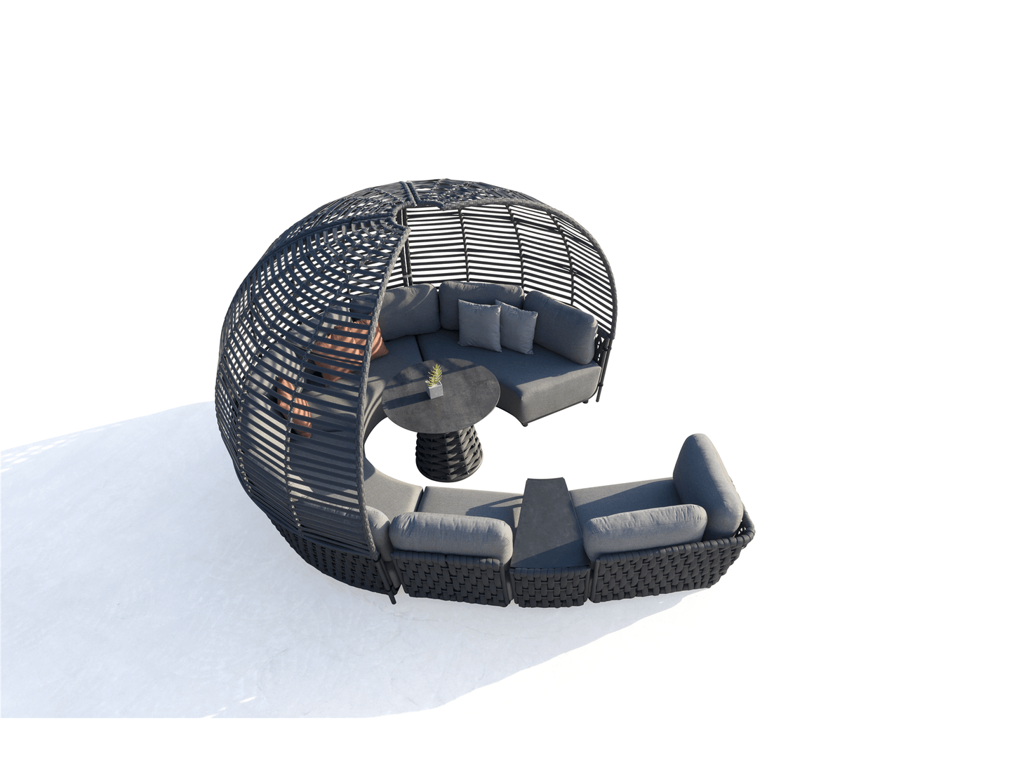 Divano angolare Ayla in grigio scuro