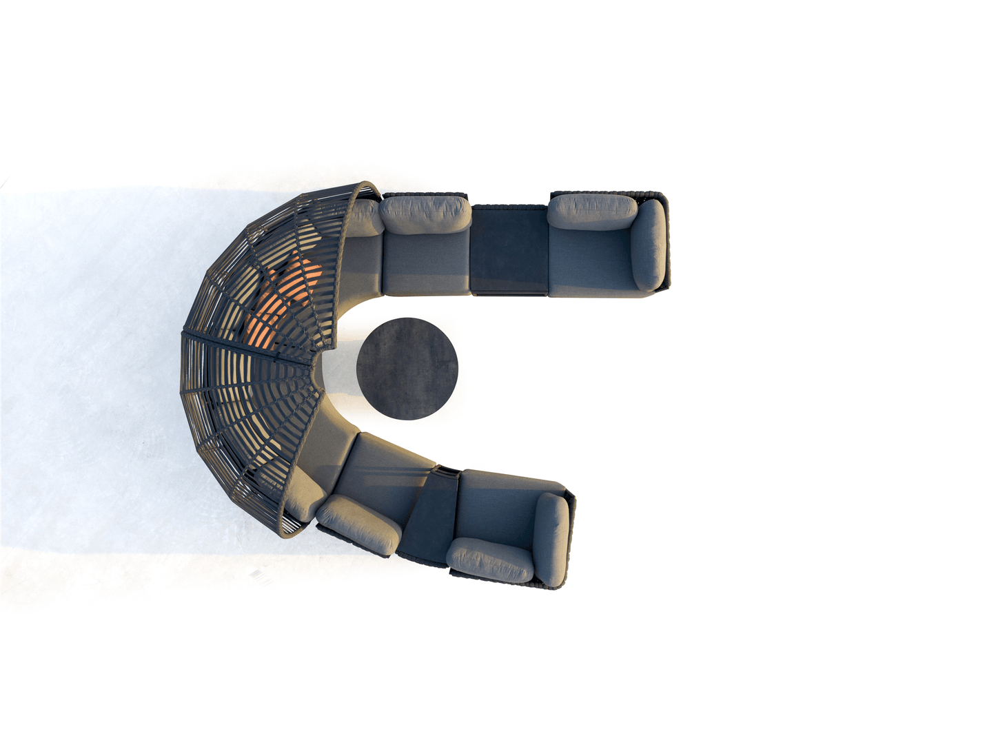 Sedia curva Ayla in grigio scuro