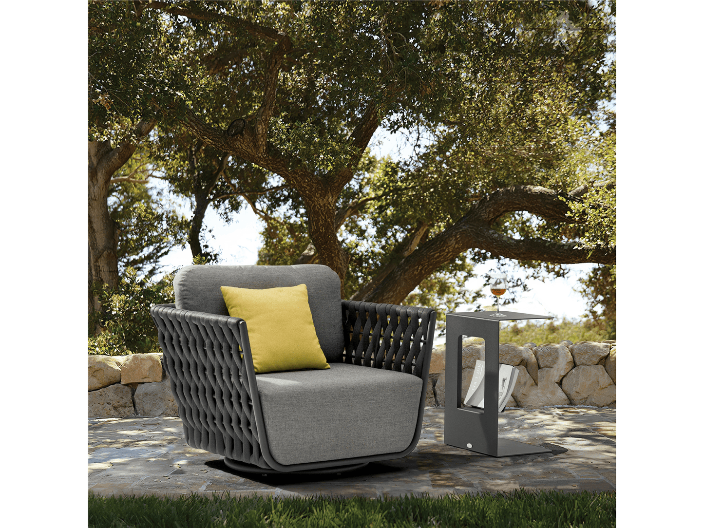 Sedia girevole Ayla in grigio scuro