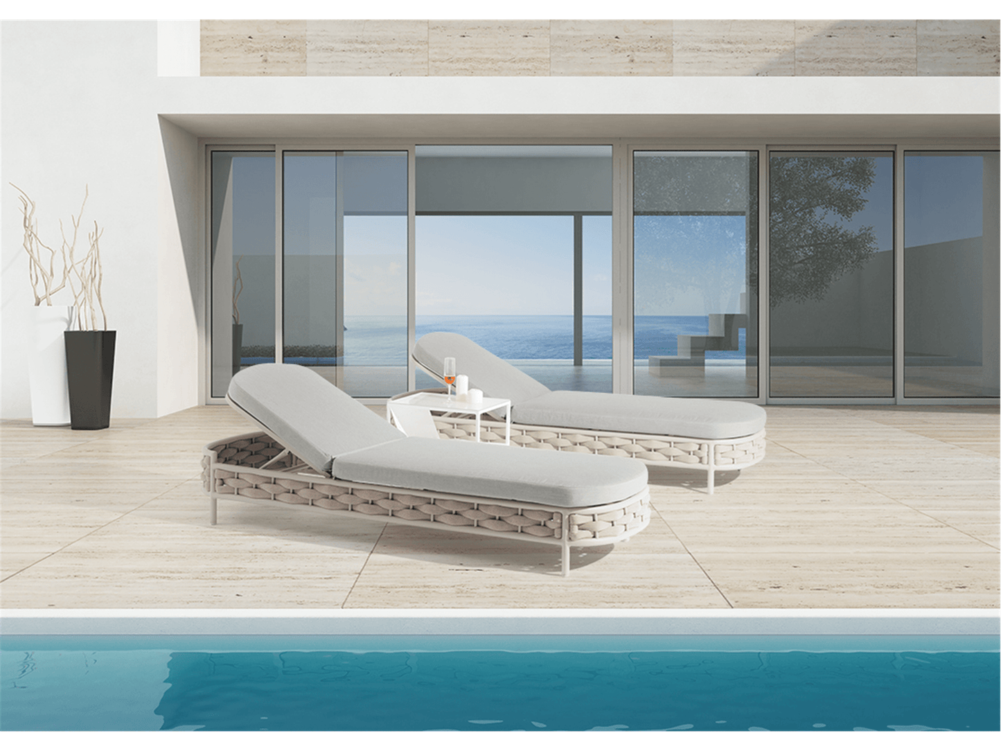 Chaise Lounge Nita Loop in Griege