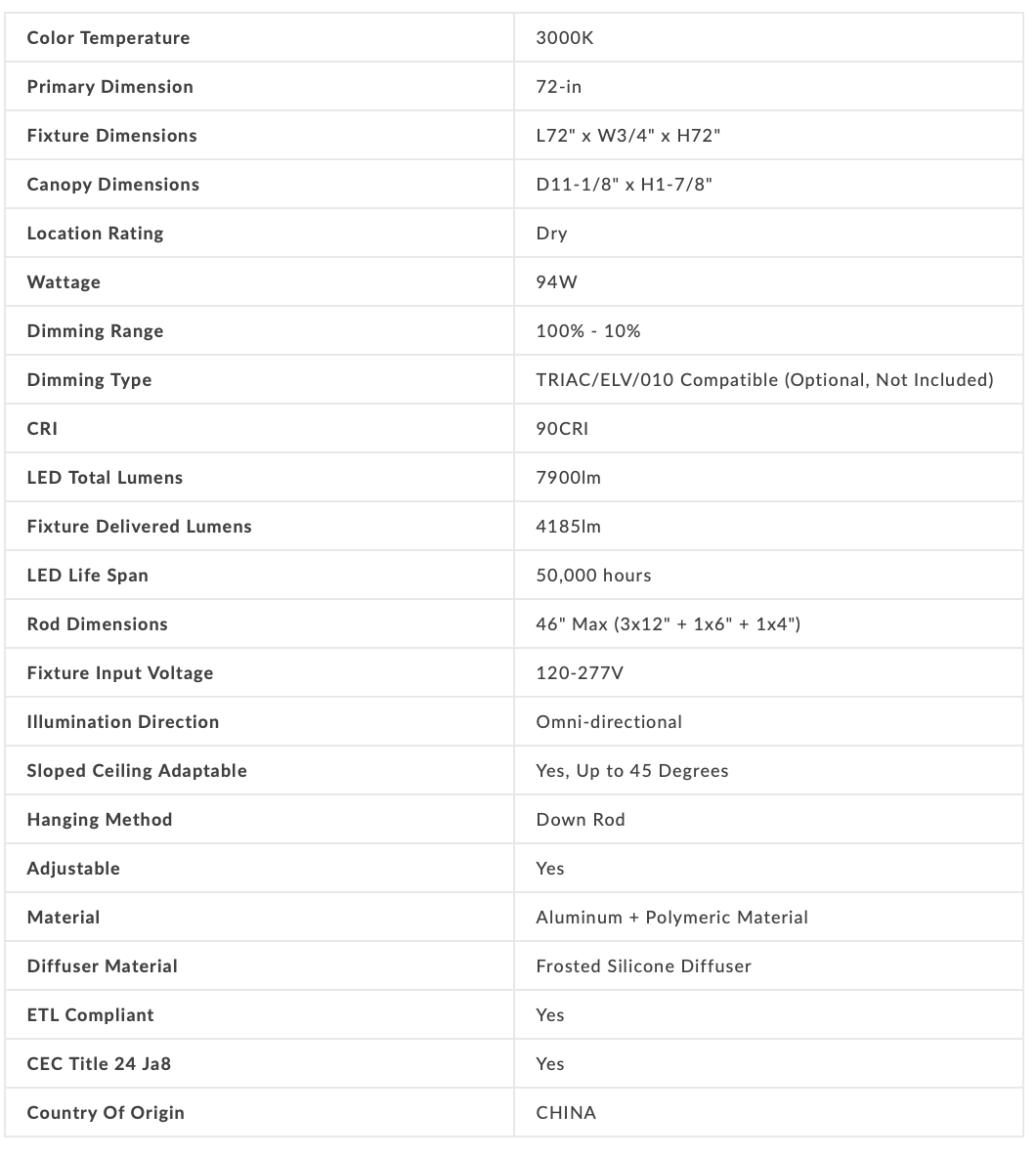 Lampada a sospensione Circuit XL da 72 pollici