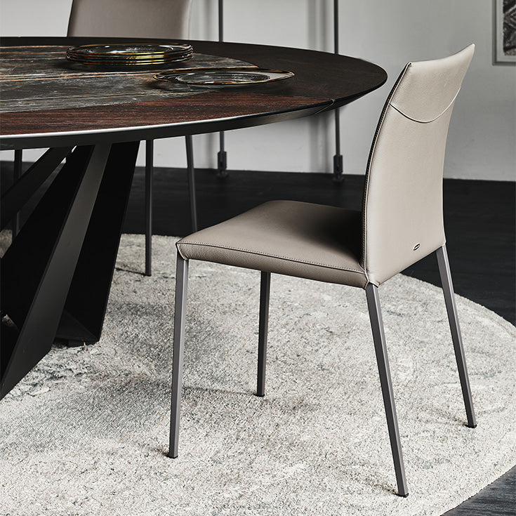 Sedia da pranzo in pelle Erika