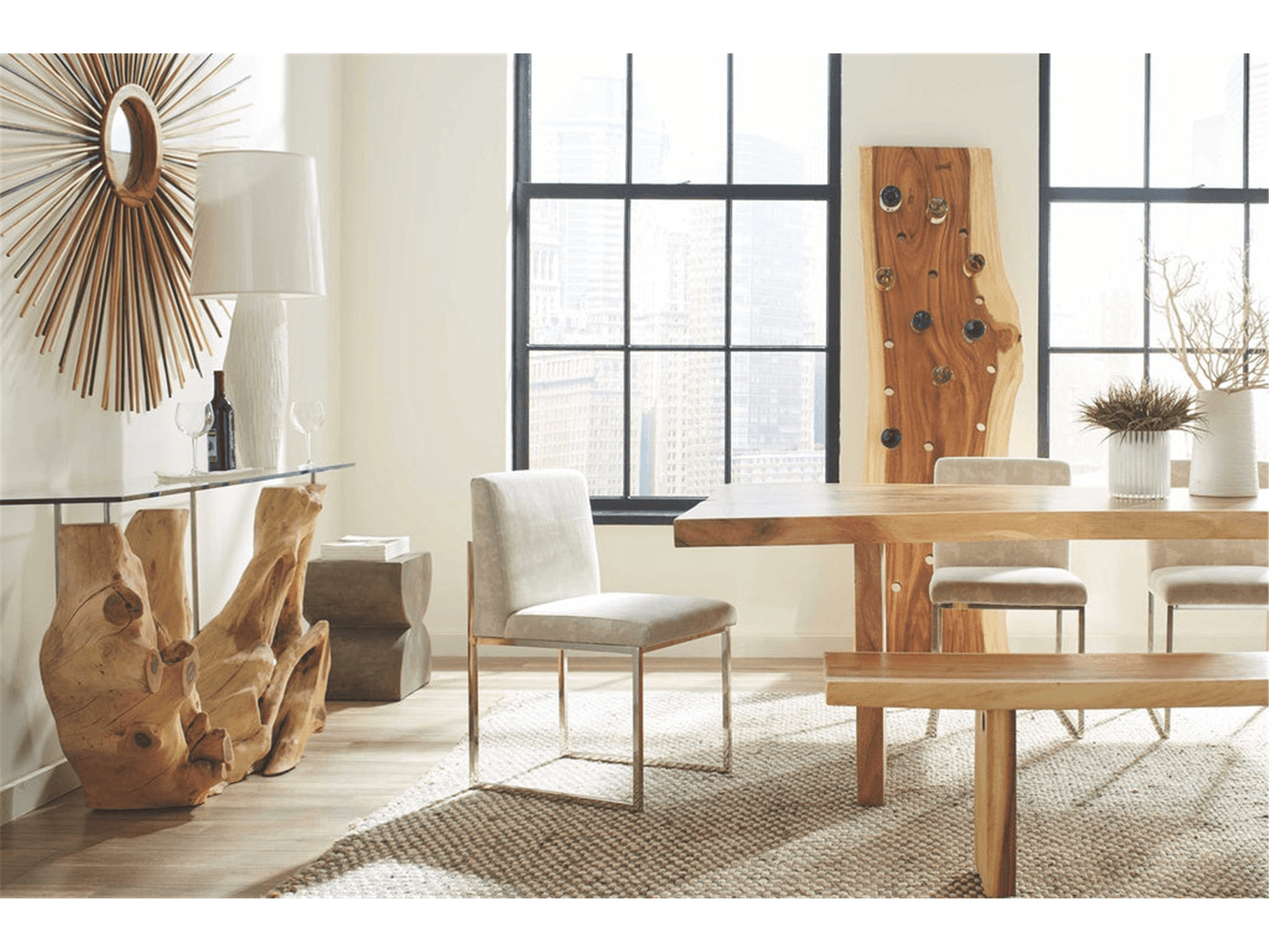 Tavolo da pranzo Mateo Freeform con base in legno