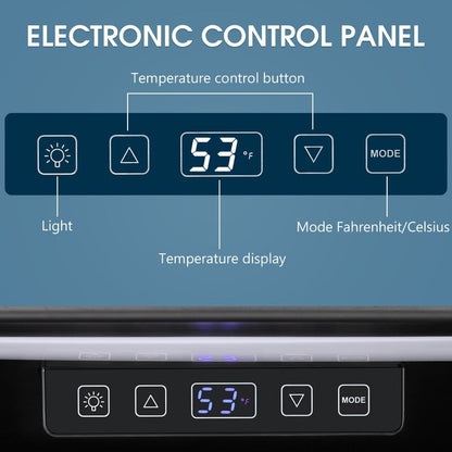 Frigorifero per bevande da 1,3 piedi cubi - Mini frigorifero da 48 lattine e 12 bottiglie con porta in vetro, controllo touch elettronico