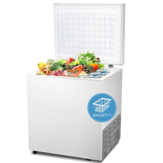 Congelatore a pozzetto da 1,8 piedi cubi con cestello rimovibile, scarico inferiore, termostato a 7 livelli, design indipendente per casa e appartamento