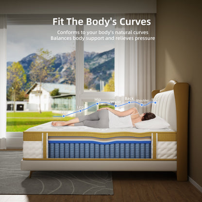 Materasso ibrido in memory foam e molle interne da 10 pollici