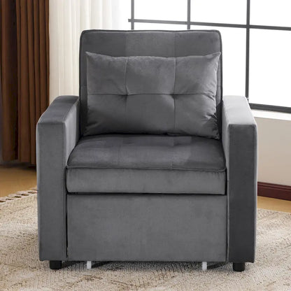 Christopher Knight Home - Sophia Convertible Sleeper Sofa Chair Bed with Adjustable Backrest and Built-In Pillow