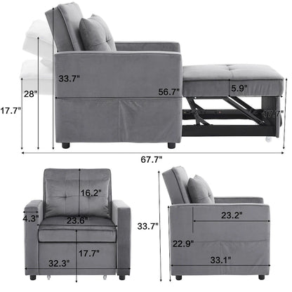 Christopher Knight Home - Divano letto trasformabile Sophia con schienale regolabile e cuscino integrato