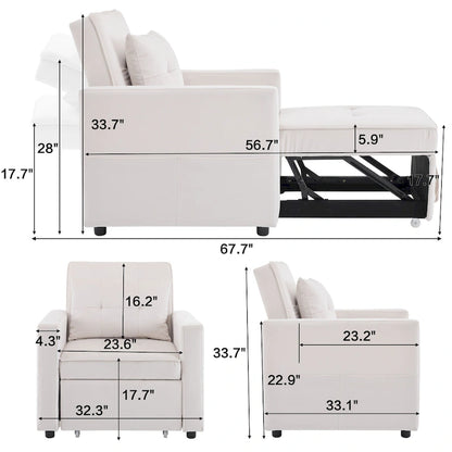 Christopher Knight Home - Divano letto trasformabile Sophia con schienale regolabile e cuscino integrato