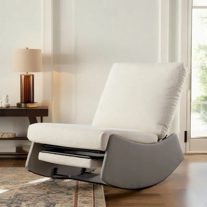 Poltrona a dondolo moderna reclinabile con poggiapiedi GDFStudio