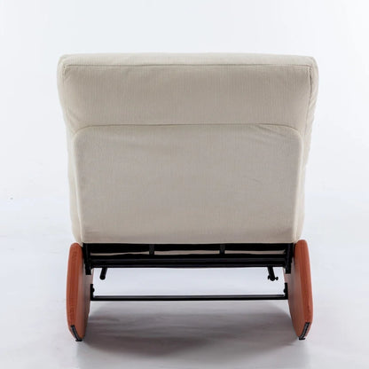 Poltrona a dondolo moderna reclinabile con poggiapiedi GDFStudio