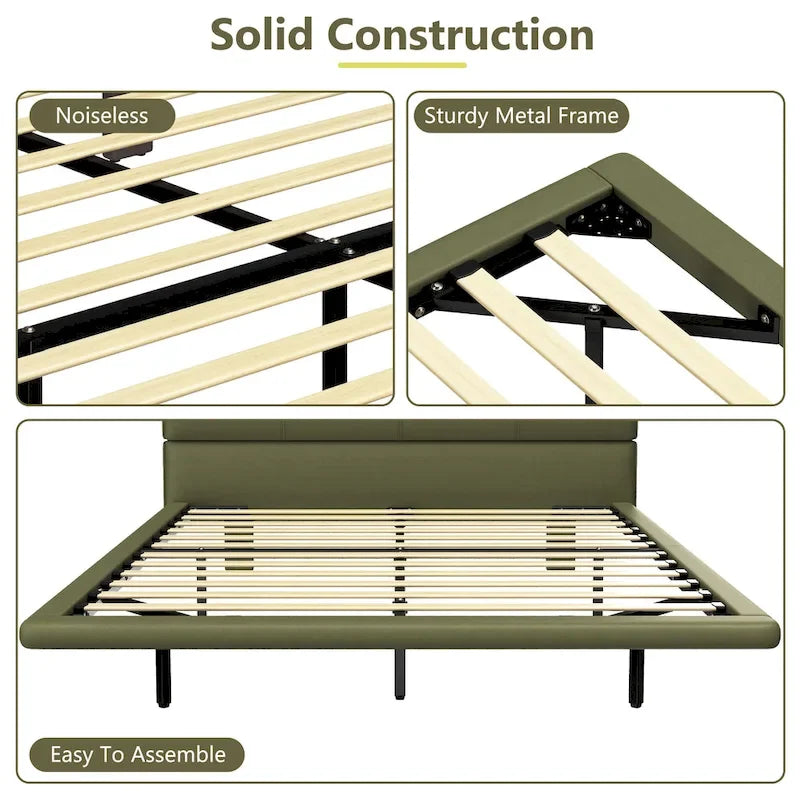 Set testiera e giroletto moderno imbottito in pelle Korli con illuminazione a LED di Christopher Knight Home