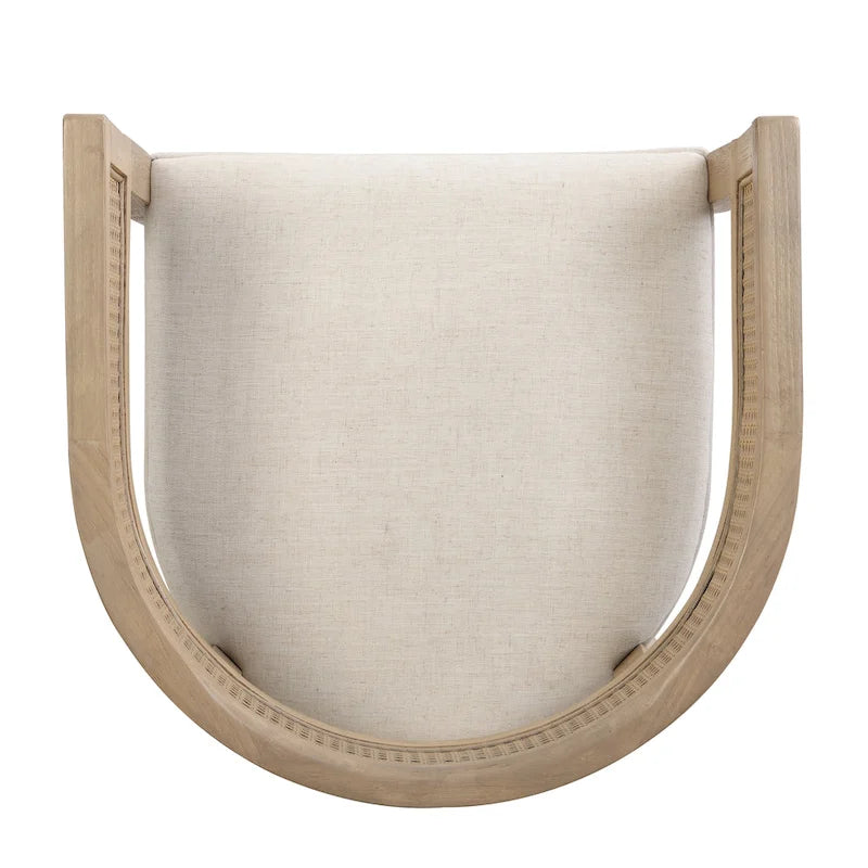 Set da pranzo Lythor da 7 pezzi con sedute imbottite, intreccio in canna di rattan, legno di caucciù di Christopher Knight Home