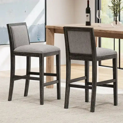 Kyrren Modern Upholstered 30.5-Inch BarStools with Cushioned Seat and Back, Set of 2 by Christopher Knight Home