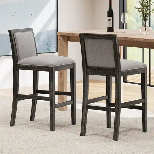 Kyrren Modern Upholstered 30.5-Inch BarStools with Cushioned Seat and Back, Set of 2 by Christopher Knight Home