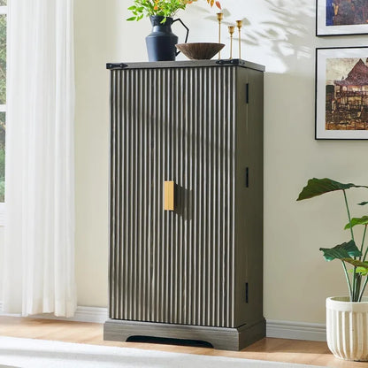 Mobile dispensa scanalato moderno, mobiletto portaoggetti, organizer per armadietti in legno