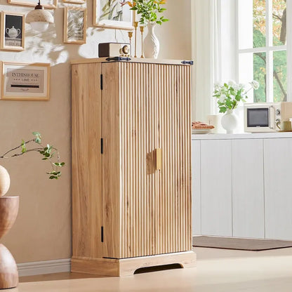 Mobile dispensa scanalato moderno, mobiletto portaoggetti, organizer per armadietti in legno