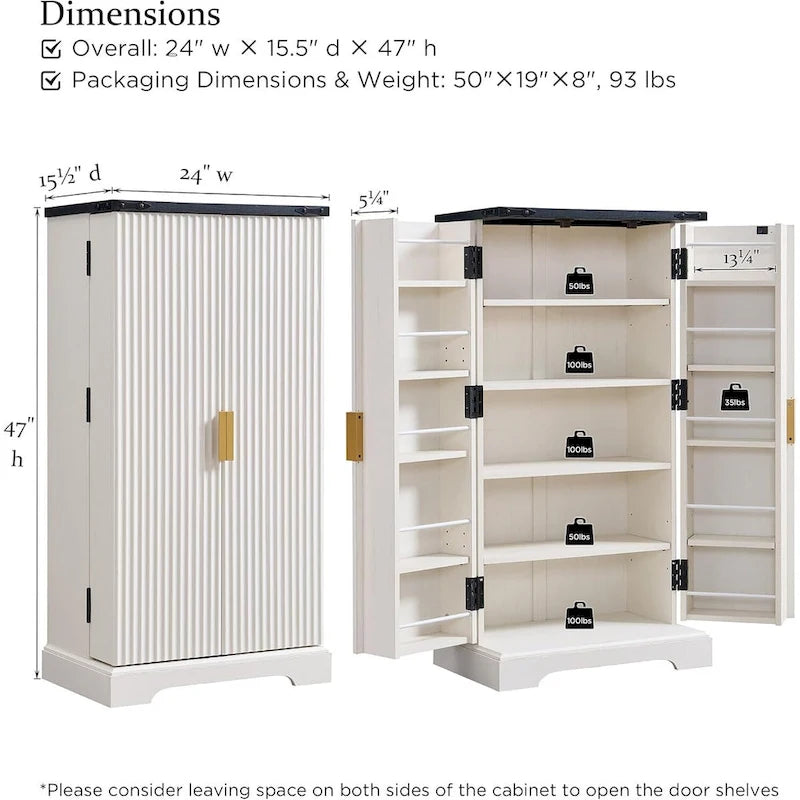 Mobile dispensa scanalato moderno, mobiletto portaoggetti, organizer per armadietti in legno