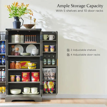 Mobile dispensa scanalato moderno, mobiletto portaoggetti, organizer per armadietti in legno