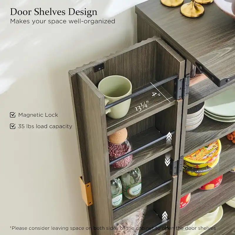 Mobile dispensa scanalato moderno, mobiletto portaoggetti, organizer per armadietti in legno