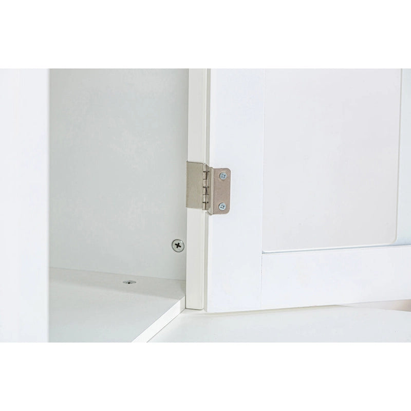 Vetrina alta da 75,25 pollici con doppie ante in vetro temperato, credenza in stile tradizionale per soggiorno, cucina, casa