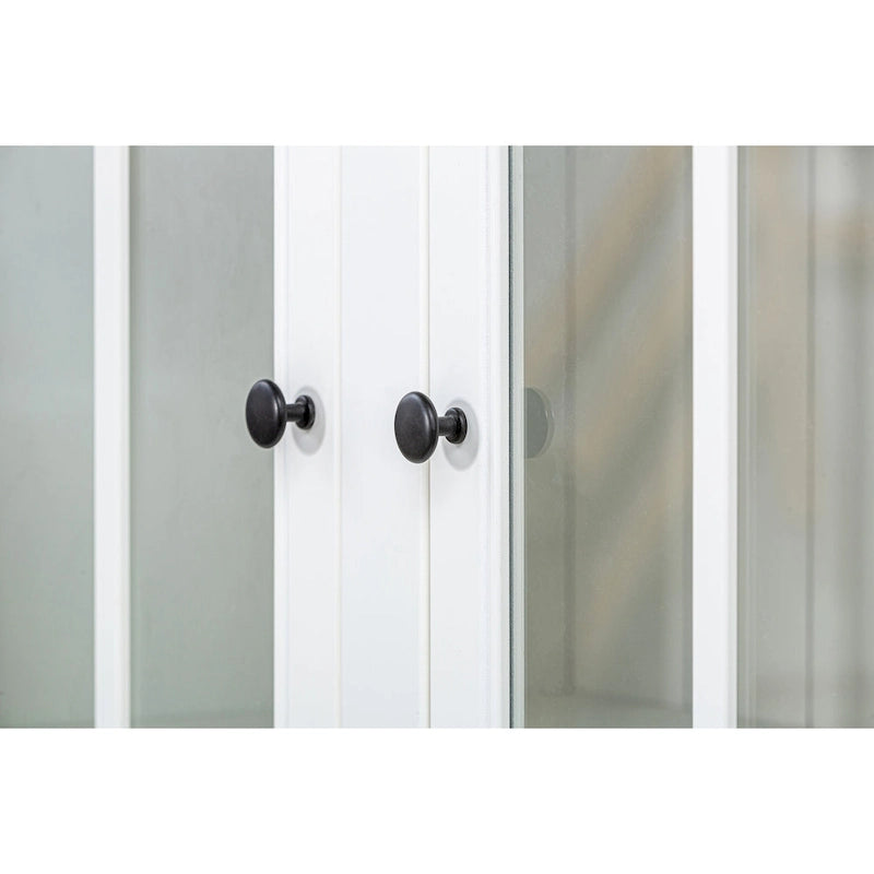 Vetrina alta da 75,25 pollici con doppie ante in vetro temperato, credenza in stile tradizionale per soggiorno, cucina, casa