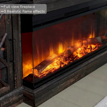 Mobile TV con camino per TV da 80 pollici, centro di intrattenimento, console multimediale