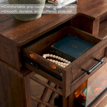 Mobile TV con camino per TV da 80 pollici, centro di intrattenimento, console multimediale