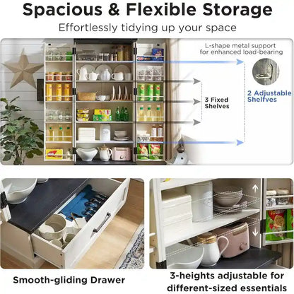 72 Mobile dispensa da cucina in stile fattoria, mobiletto alto, credenza - N/D