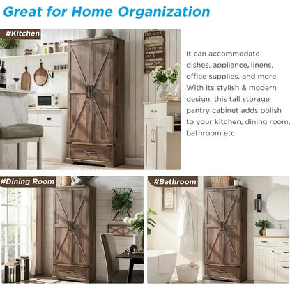 72 Mobile dispensa da cucina in stile fattoria, mobiletto alto, credenza - N/D