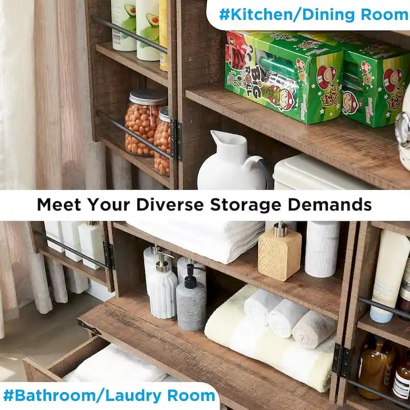 72 Mobile dispensa da cucina in stile fattoria, mobiletto alto, credenza - N/D