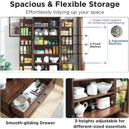 72 Mobile dispensa da cucina in stile fattoria, mobiletto alto, credenza - N/D