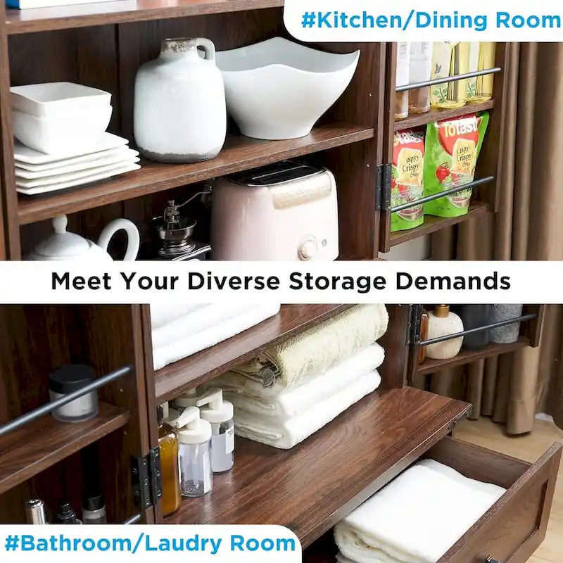 72 Mobile dispensa da cucina in stile fattoria, mobiletto alto, credenza - N/D