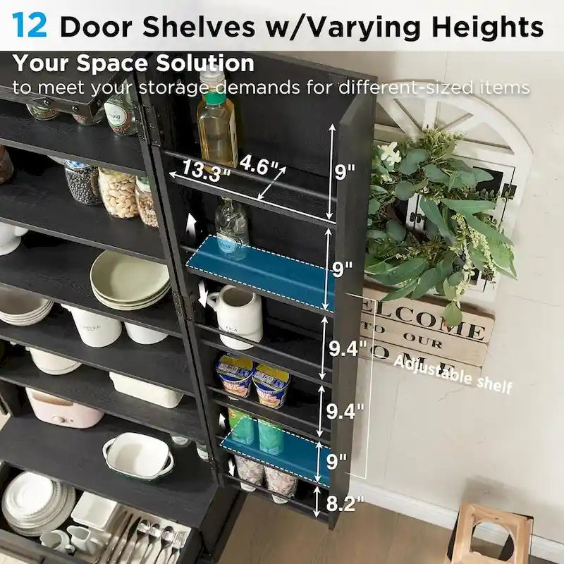 72 Mobile dispensa da cucina in stile fattoria, mobiletto alto, credenza - N/D