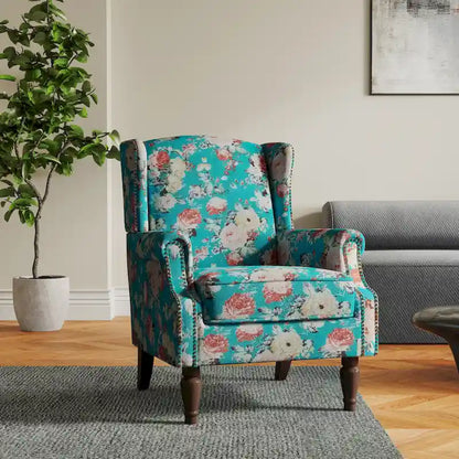 Poltrona imbottita con fantasia per soggiorno