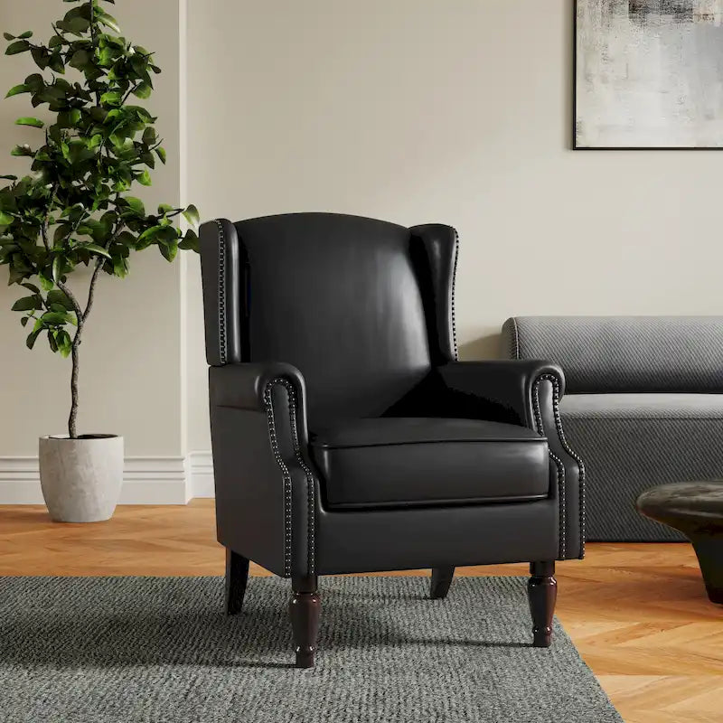 Poltrona imbottita con fantasia per soggiorno