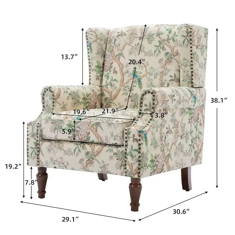 Poltrona imbottita con fantasia per soggiorno